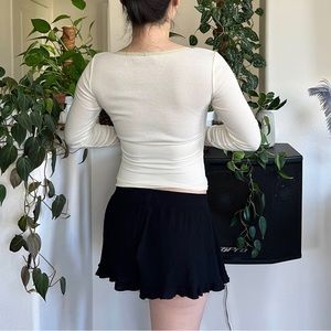 Y2K Cream Lace Sleeveless Top (XS/S)